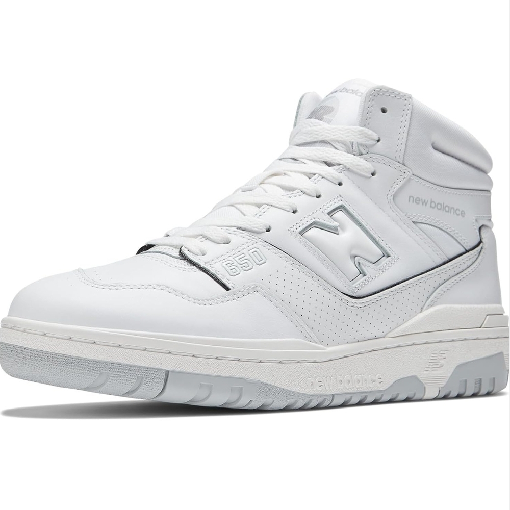 New Balance White High-Top Sneakers with Padded Ankle Collar